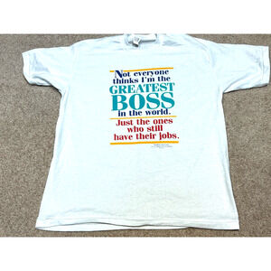Vtg 90s Greatest Boss Shoebox Greetings Shirt Hallmark Single Stitch Size XL